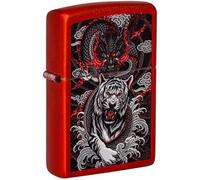 Encendedor Zippo Dragon & Tiger Coleccionable Unisex Metal Rojo