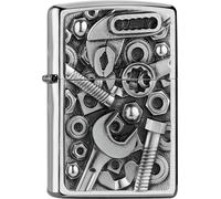 Zippo Mechero Cromo Cepillado Placa Screws And Tools 2007674 Herramienta