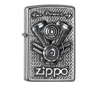 Encendedor Zippo V-Motor Plata Encendedor De Tormenta Gasolina Motorsport