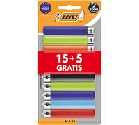 Encendedores BIC Maxi Colores Surtidos. Pack de 20