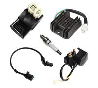 Encendido para 50cc 125cc 150cc ATV Quad Relé De Arranque Solenoide para GY6 Bobina Encendido Regulador Voltaje Rectificador 6 Pines AC CDI Spark Kits(One Set)