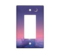 Enchanted Castle - Placas de cubierta para interruptor de luz/cubiertas de toma, diseño de fantasía violeta crepúsculo para acentos de pared, placas de pared termoplásticas, balancín individual de