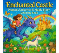 Enchanted Castle: Story Coloring Book for Kids - Enchanted Forest Paths, Dragons, Unicorns, Woodland Animals, Magic Map & Portal (Cute Easy Bold-Line Pages)