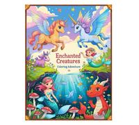 Enchanted Creatures Colouring Adventure: A Magical Coloring Book of Unicorns, Fairies, and Dragons
