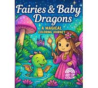 Enchanted Fairy and Dragon Coloring Book: Magical Fantasy Coloring Pages with Cute Fairies, Dragons, Castles and Whimsical Scenes