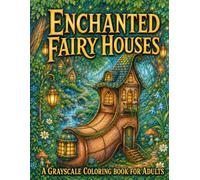 Enchanted Fairy Houses A Grayscale Coloring Book for Adults: Fantasy Architecture of 55 Enchanted Houses for Fairies, Gnomes, Witches & Wizards
