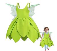 Enchanted Fairy Outfit - Vestido de Halloween con alas y anillos de flores | Juego de disfraz de princesa para bailes escolares, fiestas de cumpleaños, eventos de vacaciones, juegos de rol, reunión
