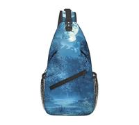 Enchanted Forest Night Sky With Moon Tree - Bolsa cruzada de viaje para hombre, mochila de senderismo