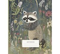 Enchanted Forest Notebook: Step into the magical world of the forest with this adorable notebook featuring a curious raccoon amidst vibrant wildflowers.
