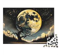 Enchanted Forest Under The Moonlight Puzzle Imposible,desafío para Adultos Entretenimiento Creativo 1000 Piezas Obra De Arte De Juego De para Adultos Y Niños A Partir De 12 Años 70x50cm/1000pcs
