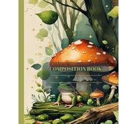 Enchanted Forest Vintage Notebook: Vintage Mushrooms, Frogs, Ladybugs, Cozy Nature, Retro Watercolor Lined Journal with Left Margin - 7.5 x 9.25 in, 110 Pages