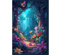 Enchanted Forest, Writing Journal for Girls, Floral Garden, Fantasy Diary (6inx9in) 80 Lined Pages - Hardcover