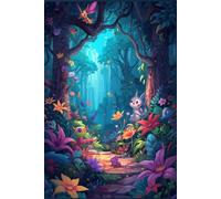 Enchanted Forest, Writing Journal for Girls, Floral Garden, Fantasy Diary (6inx9in) 80 Lined Pages - Softcover