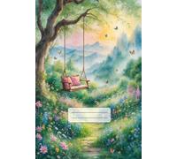 Enchanted Garden Swing Grid Notebook: Serene Nature-Inspired Notebook for Creativity & Planning. Compact 6 x 9 Inch Size - 110 Pages.