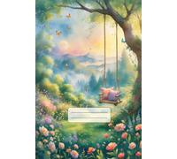 Enchanted Garden Swing Grid Notebook: Serene Nature-Inspired Notebook for Creativity & Planning. Compact 6 x 9 Inch Size - 100 Pages.