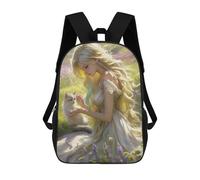 Enchanted Garden with Fairy And Cat -1 Mochilas Para Niños 17inch Mochila Escolar Mochila Escolar Impresa En 3D Para Niños De Primaria Y Secundaria