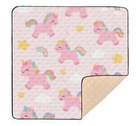 Enchanted Mare Blush Repeat Art - Alfombra de juego acolchada suave para el suelo, cómoda alfombra de juego para bebés y bebés, 50 x 50 pulgadas