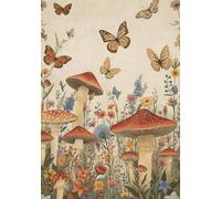 Enchanted Meadow Notebook: Butterflies & Mushrooms Lined Journal | B5 Size | 120 Pages