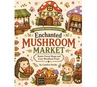 Enchanted Mushroom Market: Rustic Forest Shops and Cozy Woodland Finds - Coloring Book for Adults and Kids (Whispering Woods Cottagecore Coloring Collection)