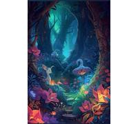 Enchanted Mythical Forest, Writing Journal for Girls, Floral Garden, Fantasy Diary (6inx9in) 80 Lined Pages - Softcover