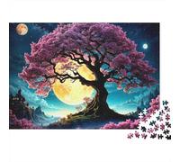 Enchanted Night Sky with Full Moon Puzzles Imposible,desafío para Adultos Juego Educativo 1000 Piezas Obra De Arte De Juego De para Adultos, Regalos A Partir De 14 Años 52x38cm/1000pcs