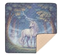 Enchanted Pegasus & Spirits - Alfombra de juego grande y elegante para bebé, para piso, cómoda para el tiempo boca abajo y gatear para recién nacidos, bebés y niños pequeños, 50 x 50 pulgadas