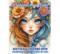 Enchanted Portraits: A Fantasy Coloring Journey of Floral Beauty & Magical Faces