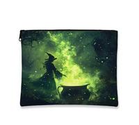 Enchanted Potion - Bolsa de maquillaje de bruja mística, bolsa de viaje para mujeres, organizador portátil de lona con cremallera, bolsa de aseo para el cuidado de la piel de Halloween, 7 x 9 pulgadas