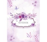 Enchanted Purple Garden Notebook: Large 8.5 x 11 Floral & Butterfly Watercolor Journal for Students