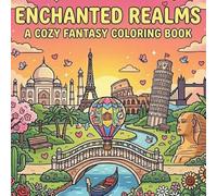 Enchanted Realms: A Cozy Fantasy Coloring Book: A Cozy Travel Coloring Book with 50+ Bold and Easy Designs of World Landmarks and Charming Corners (8.5 x 8.5 Inch Square Format)