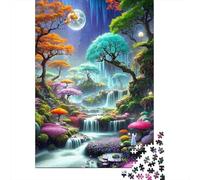 Enchanted Waterfall Rompecabezas para Adultos Fantasy Forest 1000 Piezas Papel Reciclado para Adultos Rompecabezas Juego Educativo Y Desafiante 38x26cm/1000pcs