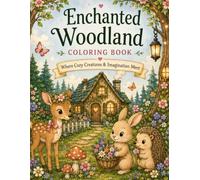 Enchanted Woodland Coloring Book: Where Cozy Creatures & Imagination Meet: A Whimsical Coloring Adventure Filled with Adorable Animals, Charming Cottages, and Magical Forest Scenes