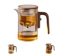 Enchanti Tea Pot, Enchantipot Magic Teapot, The Harmony Pot, Water Separation Glass Teapots With Wooden Handle, With Strainer and Infuser, Enchantitea Witchcraft Pot (600ml)