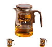Enchanti Tea Pot, Enchantipot Magic Teapot, The Harmony Pot, Water Separation Glass Teapots With Wooden Handle, With Strainer and Infuser, Enchantitea Witchcraft Pot (800ml)