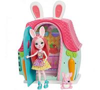 Enchantimals Bree Bunny con Casita de campo, muñeca conejo con mascota, casa de juguete y accesorios (Mattel GYN60)