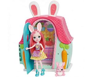 Enchantimals Bree Bunny con Casita de campo, muñeca conejo con mascota, casa de juguete y accesorios (Mattel GYN60)