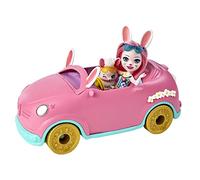 Enchantimals Muñeca con coche descapotable Bree Bunny Rosa Mascota conejito y accesorios Mattel HCF85