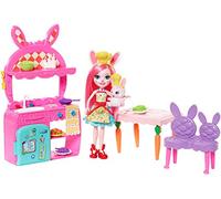 Enchantimals Bunny en cocina divertida, muñeca con mascota y accesorios (Mattel FRH47)