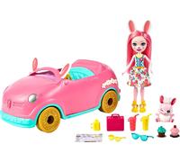 Enchantimals Bree Bunny y su Coche descapotable Muñeca con Coche Rosa de Juguete, Mascota Conejito y Accesorios (Mattel HCF85)