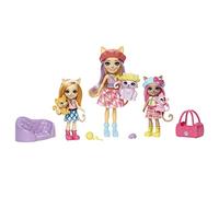 Enchantimals City Tails Familia de siamesas Muñecas Calista Cat y Sus Hermanas, con Mascotas Gato y Accesorios, Juguete +4 años (Mattel HHC11)