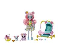 Enchantimals City Tails Main Street Mauria Mouse pasea bebés Muñeca con Mascotas y Accesorios de Cuidado de bebés, Juguete +4 años (Mattel HKR57)