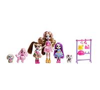 Enchantimals Familia de Perros Muñecas Perro y Sus Hermanas, con Mascotas y Accesorios, Juguete +4 años (Mattel HNV26)