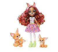 Enchantimals Familia de Zorros del Desierto Muñecas Zorro y Sus Hermanas, con Mascotas y Accesorios, Juguete +4 años (Mattel HNT60)