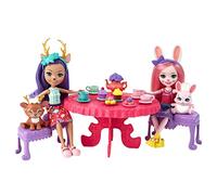 Enchantimals Fiesta del Té Muñecas Danessa Deer y Bree Bunny con set de juego, mascotas y accesorios, juguete para niños y niñas +4 años (Mattel HFF35)