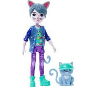 Enchantimals Glam Party Cole Cat y Claw Muñeco y Mascota, Personaje Gato con Ropa y Accesorios Intercambiables, Regalos para niños y niñas, HNT59