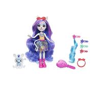 Enchantimals Glam Party Zemirah Zebra y Grainy Muñeca con Mascota Cebra y Accesorios para peinar, Juguete +4 años (Mattel HNV28)