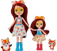 Enchantimals Hermanas Felicity y Feana Fox - Muñecas con mascotas zorro de juguete, regalo para niñas y niños +4 años (Mattel HCF81)