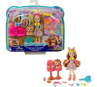 Enchantimals Lacey Lion y Salón de Belleza Muñeca con Mascota, Set de Juego y Accesorios, Juguete +4 años (Mattel GTM29)