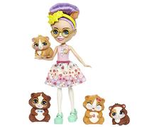 Enchantimals Muñeca Guinea con familia de mascotas cobaya de juguete, regalo para niñas y niños +4 años (Mattel HHB84)