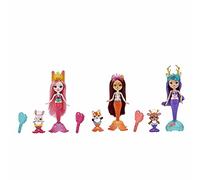 Enchantimals Pack 3 Sirenas Muñecas con Mascotas y Accesorios de Juguete, Regalo para niñas y niños +3 años (Mattel HCF87)